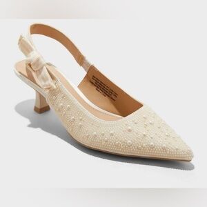 💕NEW💕 A New Day Milan Pearl Slingback Heels